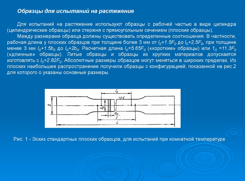 Испытание образца на растяжение