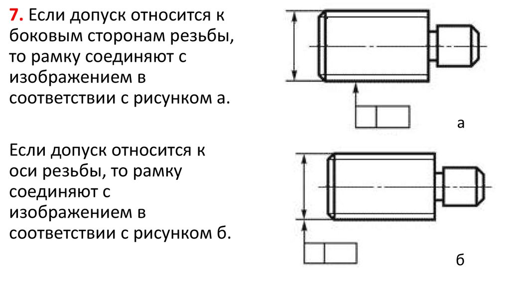 Обозначение допуска резьбы на чертеже