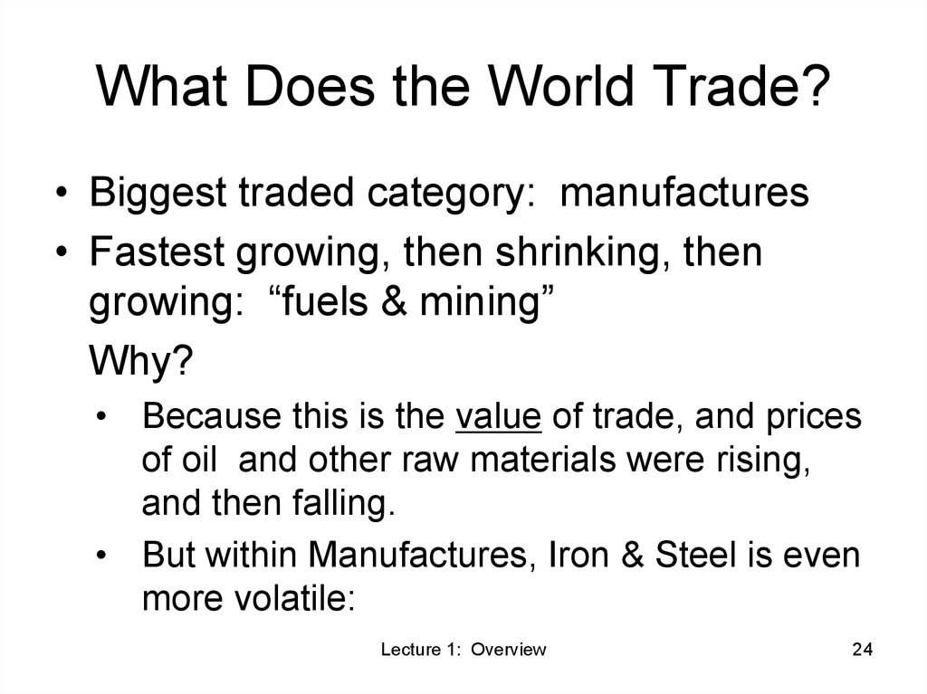 What Does the World Trade?