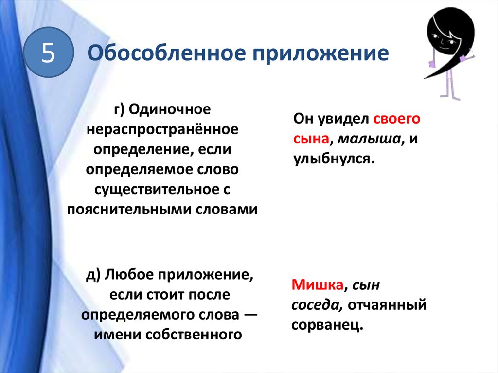 5 обособленное приложение. Нераспространённые обособленные члены. Обособленные нераспространенные приложения. Обособленное нераспространенное приложение. Осложнена обособленным нераспространённым приложением..