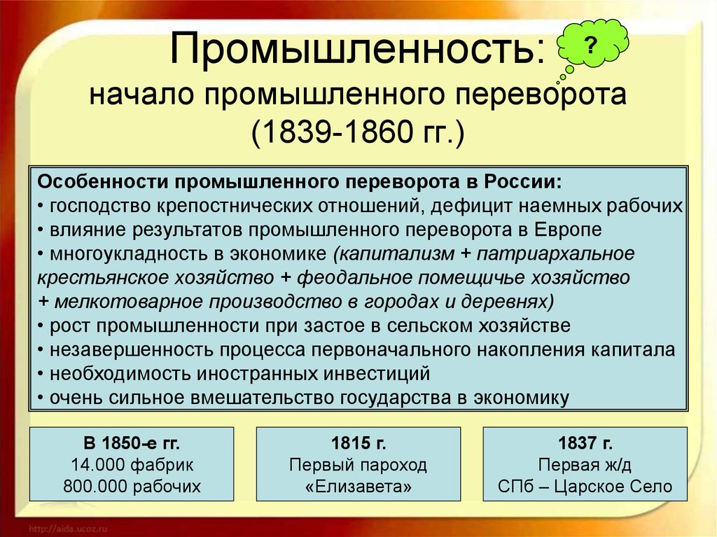 Промышленный переворот 1860