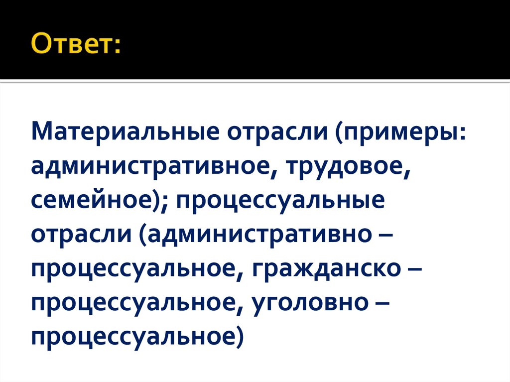 Процессуальные отрасли презентация