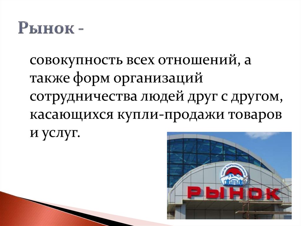 Рынок условия возникновения функции рынков