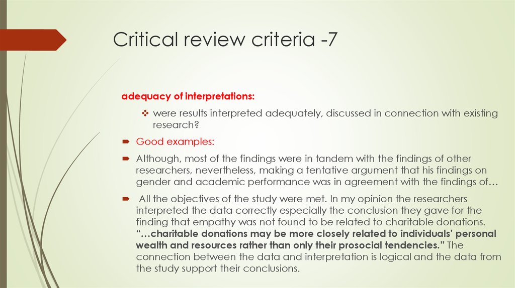 Critical review criteria -7