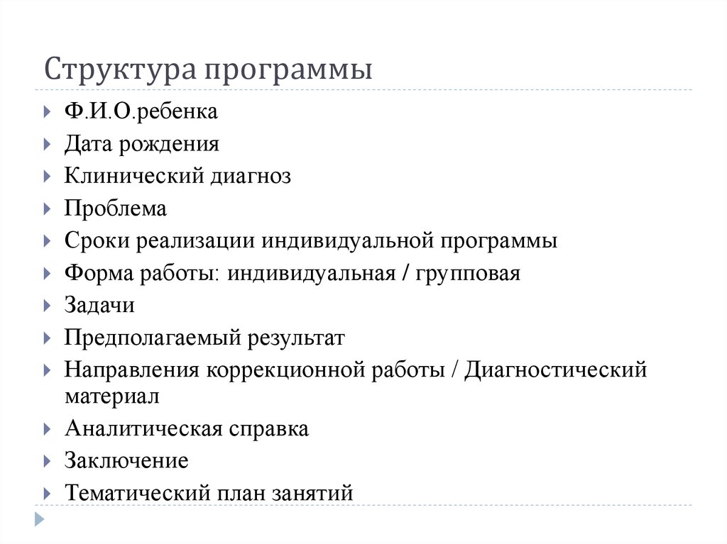 Структура программы