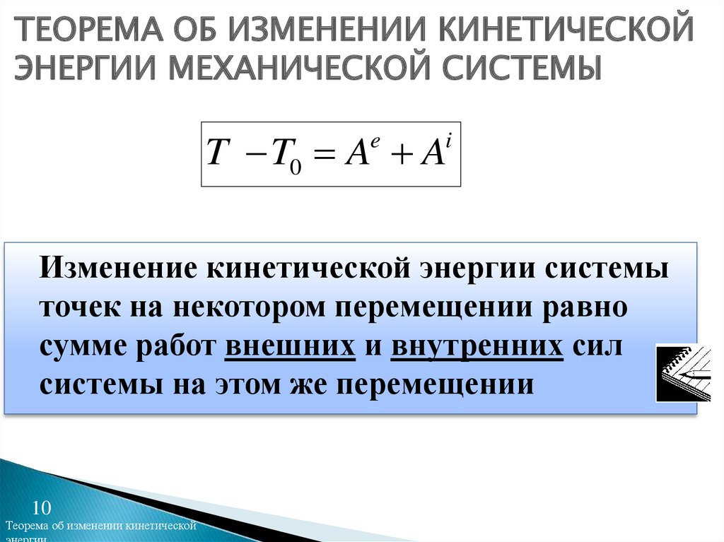 Изменение кинетической энергии