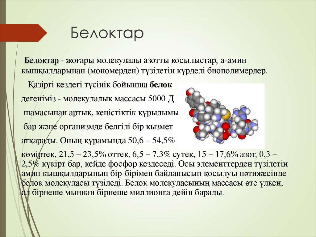 Белоктардың алмасуы презентация