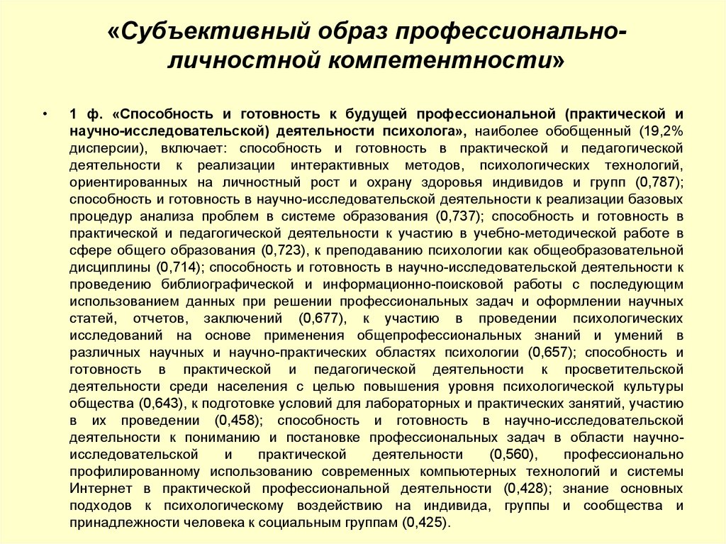 Формирование субъективного образа