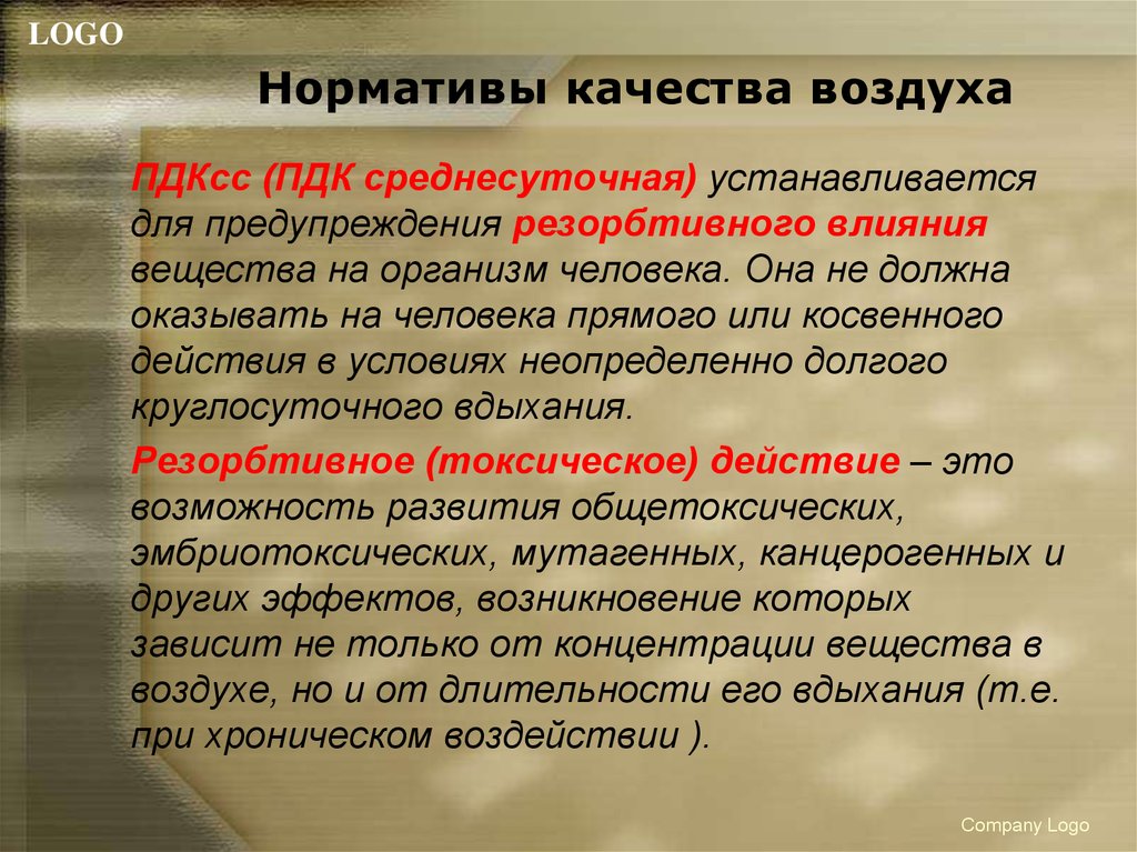 Гигиенические нормативы воздуха