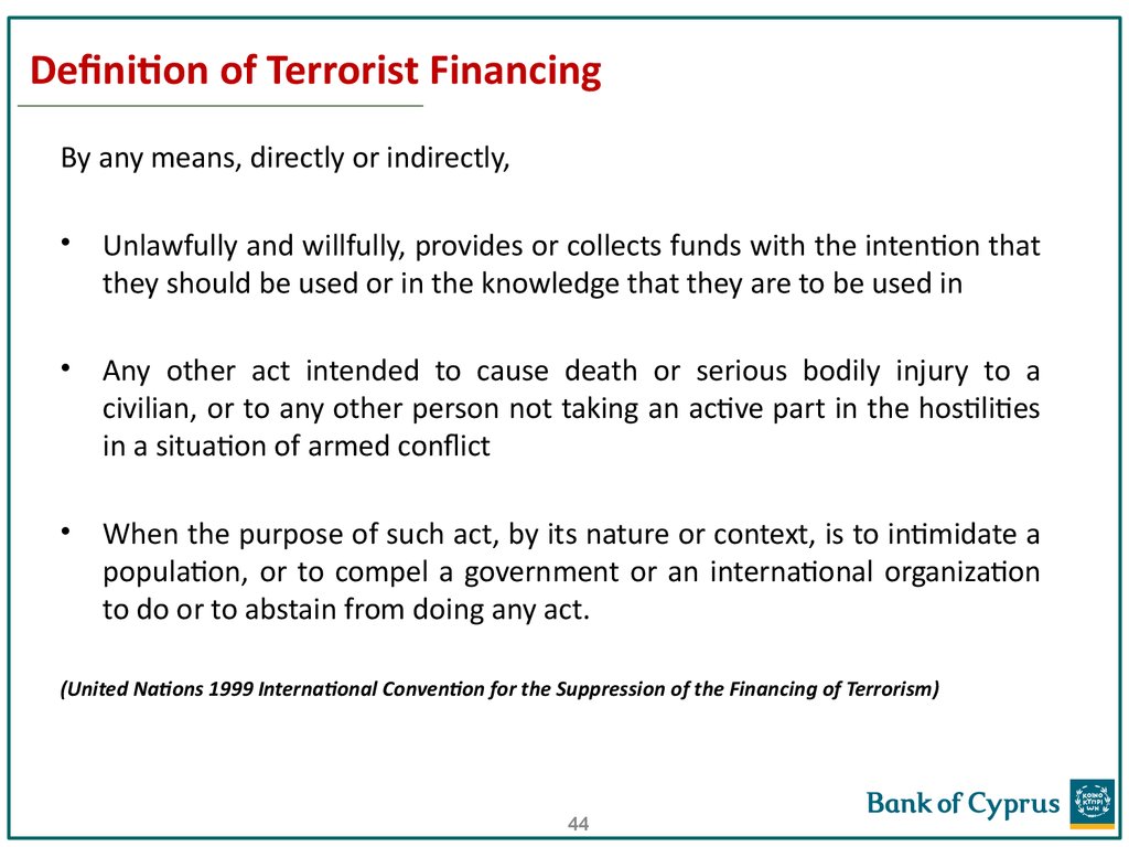 Definition of Terrorist Financing