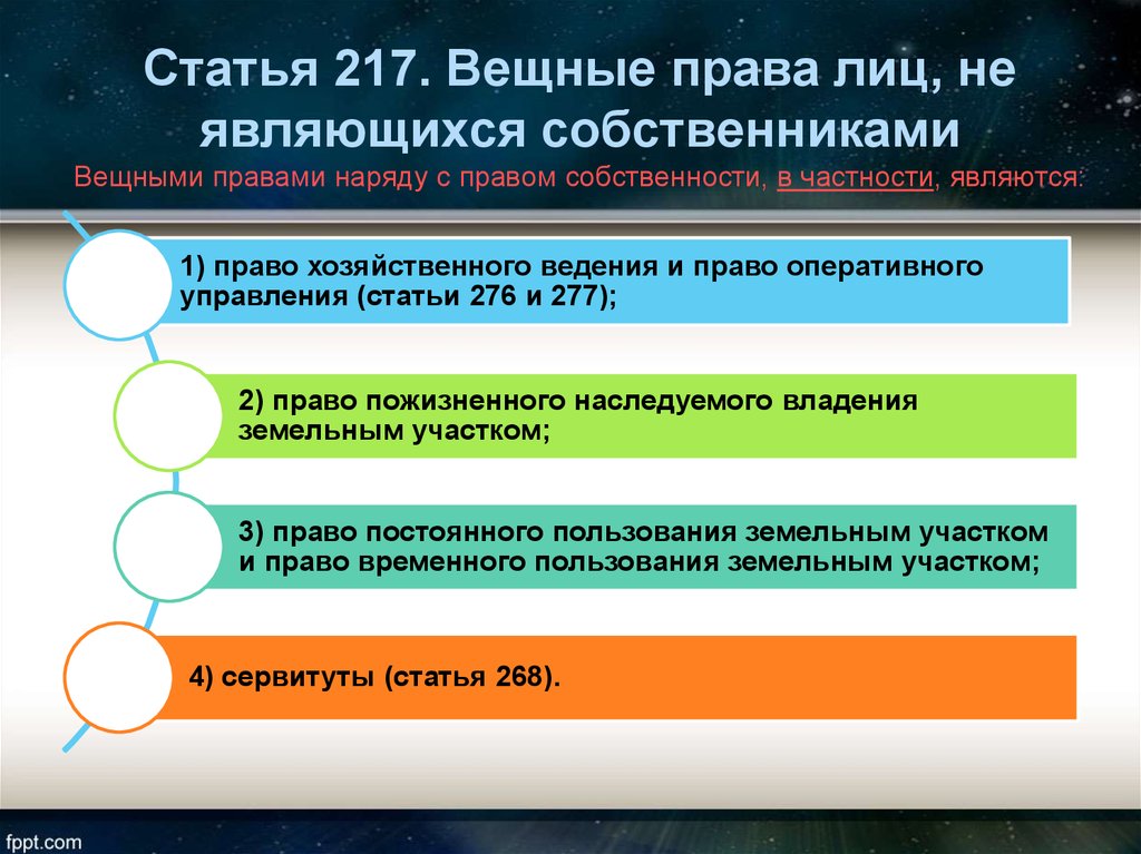 Вещными правами наряду с правом собственности