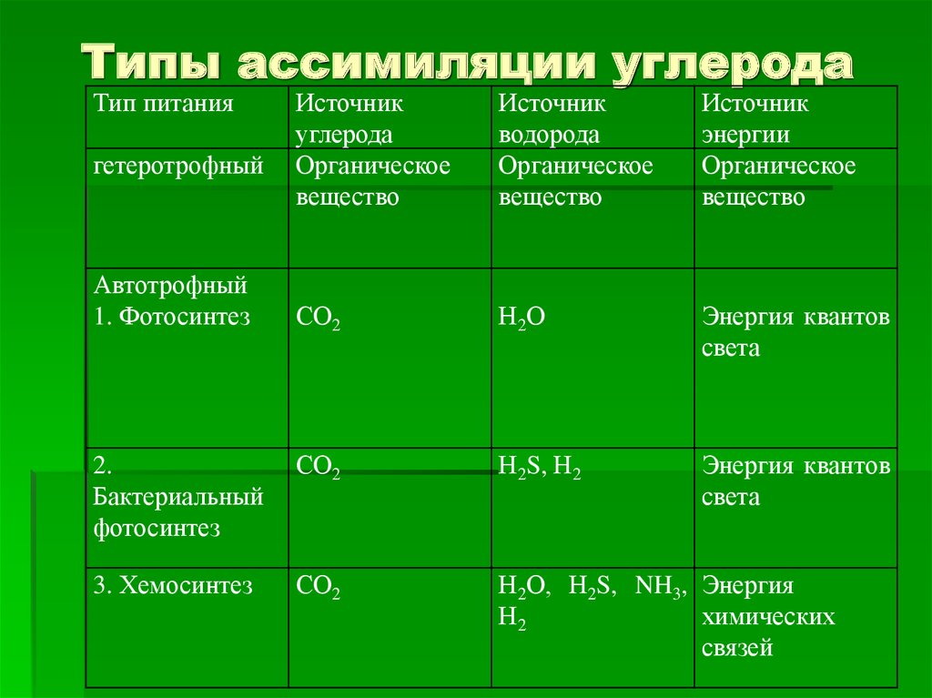 Виды ассимиляции. Типы ассимиляции в русском языке. Этапы процесса фотосинтеза. Фотосинтез таблица. Источник углерода для растений образуется
