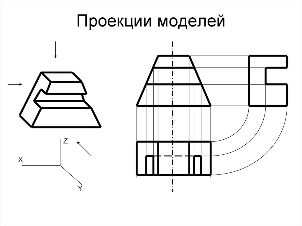 Построение чертежа модели. Построение проекций модели по аксонометрическому чертежу. Комплексный чертеж модели по аксонометрической проекции. Проецирование моделей построение комплексного чертежа. Построение третьей проекции модели по двум заданным проекциям..