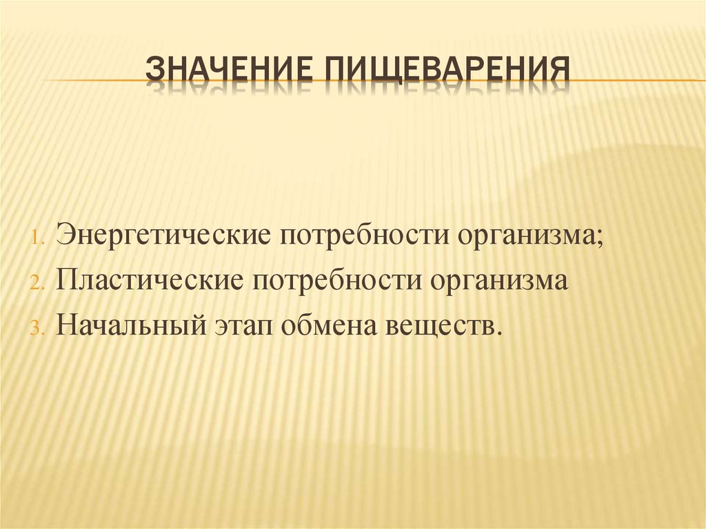 Значение пищеварения