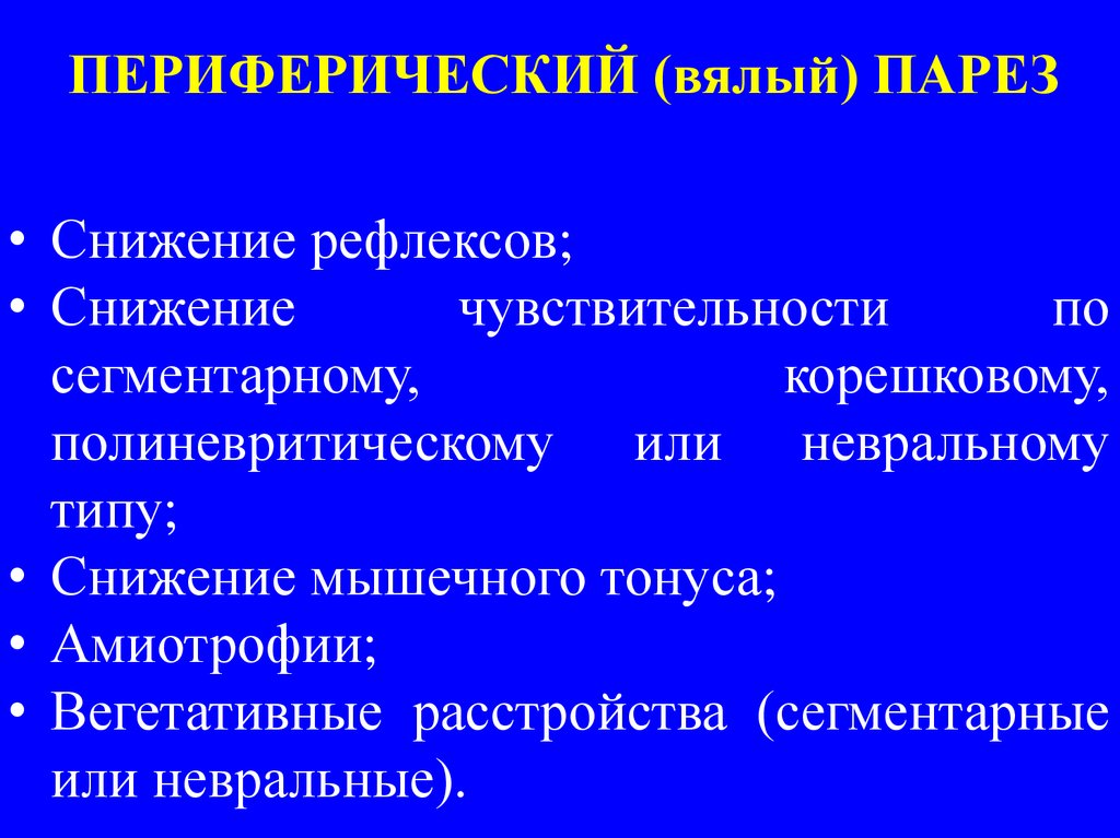 Периферический парез - презентация онлайн