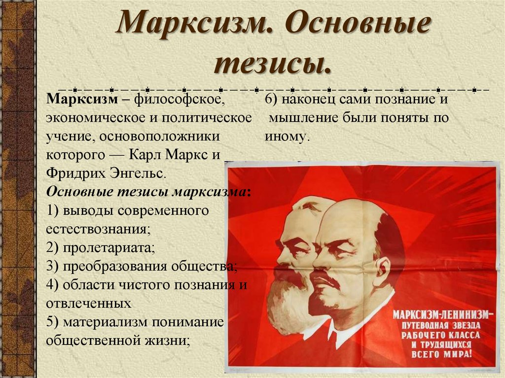 Философское экономическое и политическое учение. Тезисы марксизма. Основные тезисы. Основоположники марксизма. Основные принципы марксизма.