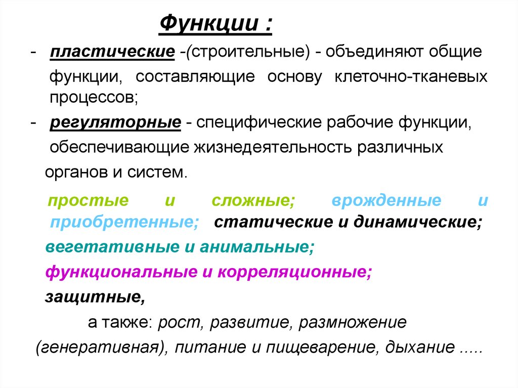 Функция характеризует. Функции физиологии. Физиологическая функция это в физиологии. Составляющие функции. Пластические и регуляторные функции.