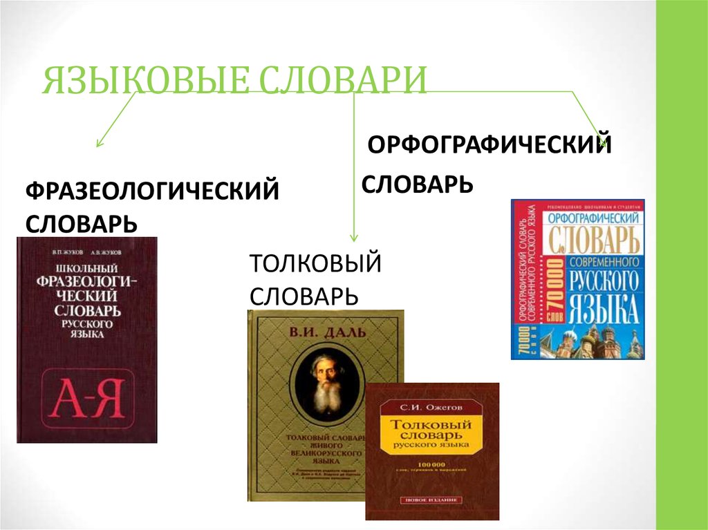 Основные типы лингвистических словарей презентация