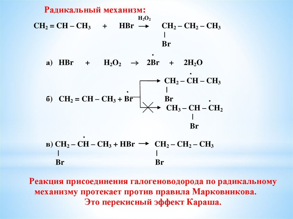 Напишите схему реакции