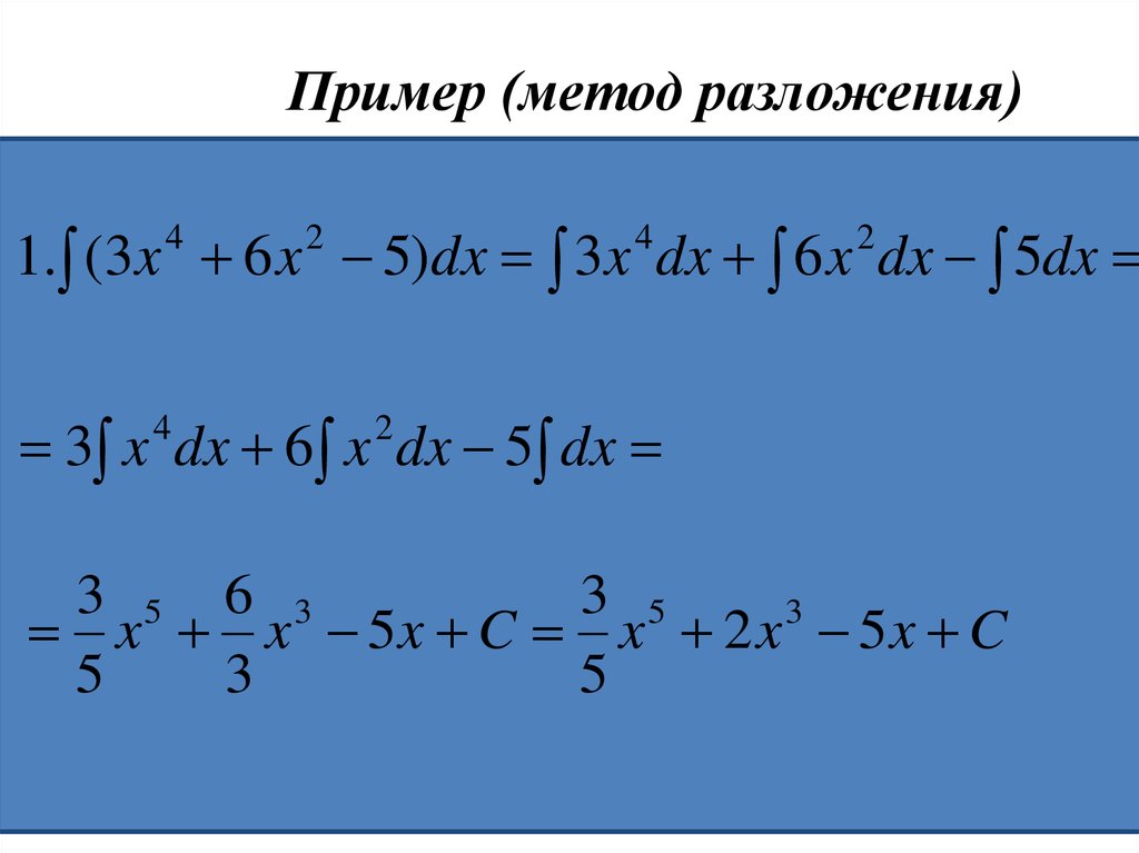 Метод разложения. Интегрирование методом разложения. Метод интегрирования метод разложения. Метод разложения интегралов. Решение интегралов методом разложения.