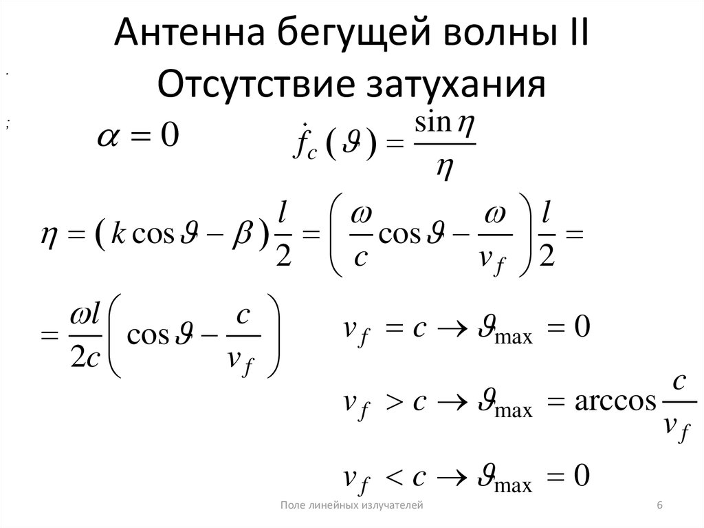 Антенна бегущей волны II Отсутствие затухания
