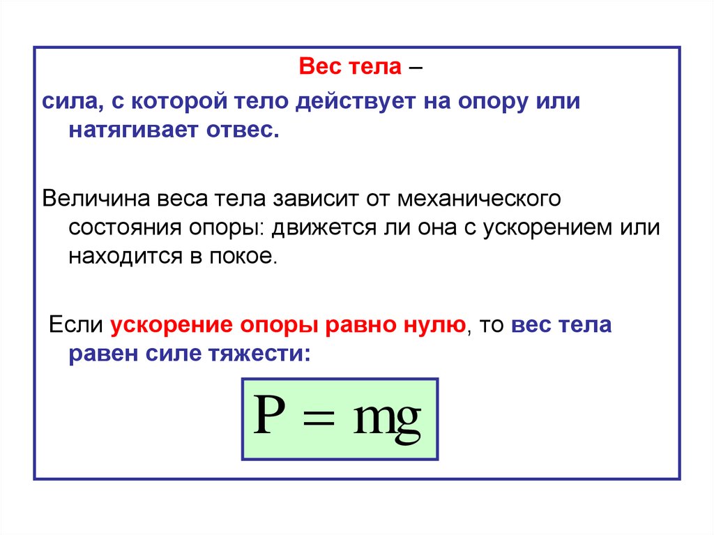 От чего зависит вес