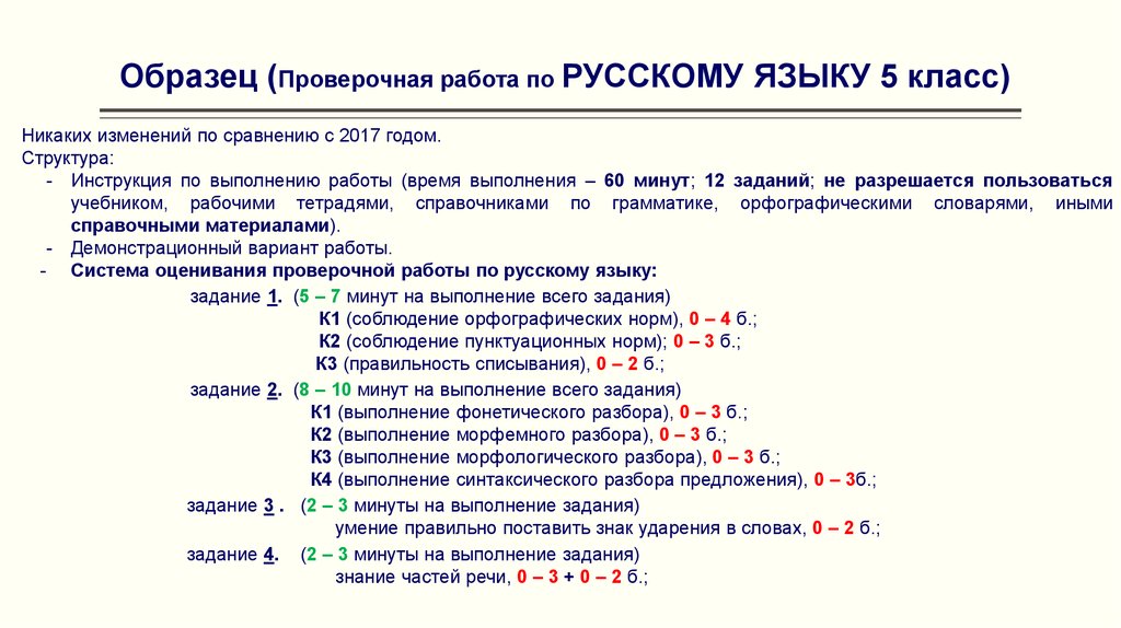 Образец контрольной работы