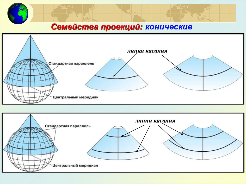 Карта в конической проекции