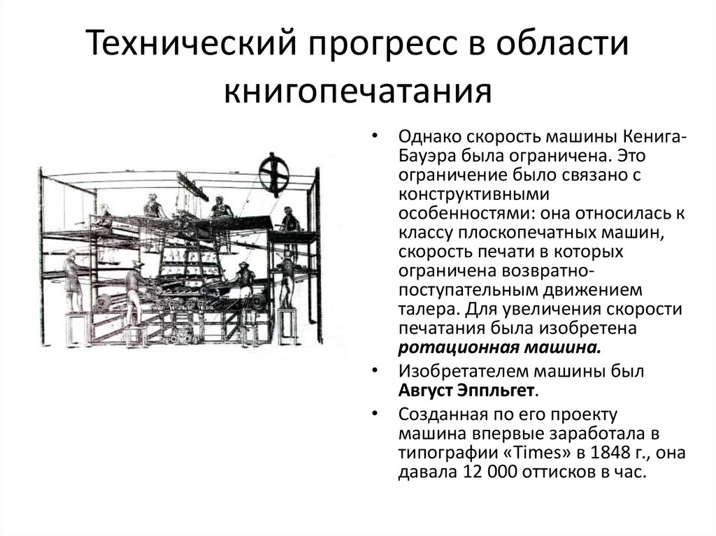 Доклад по теме Технологический прогресс печатания газет