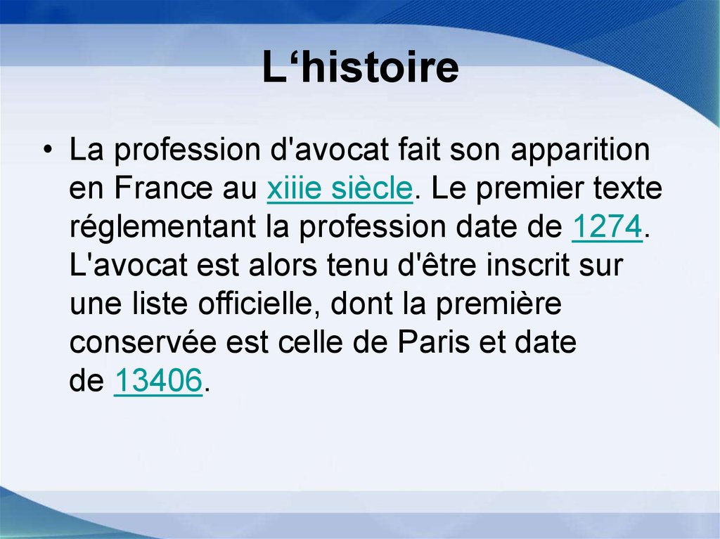 L‘histoire