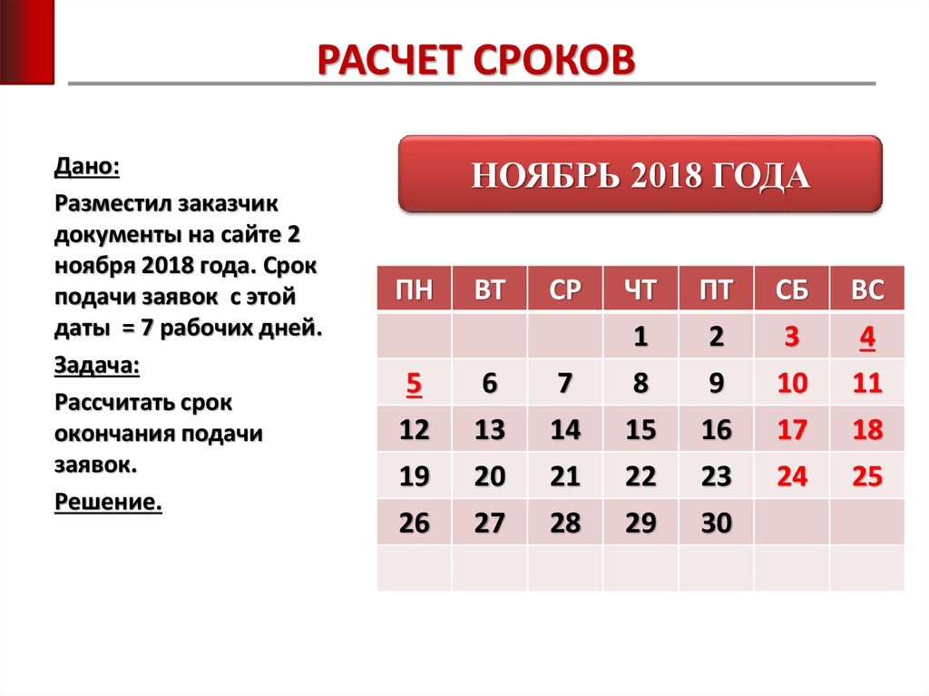 Рассчитать срок калькулятор