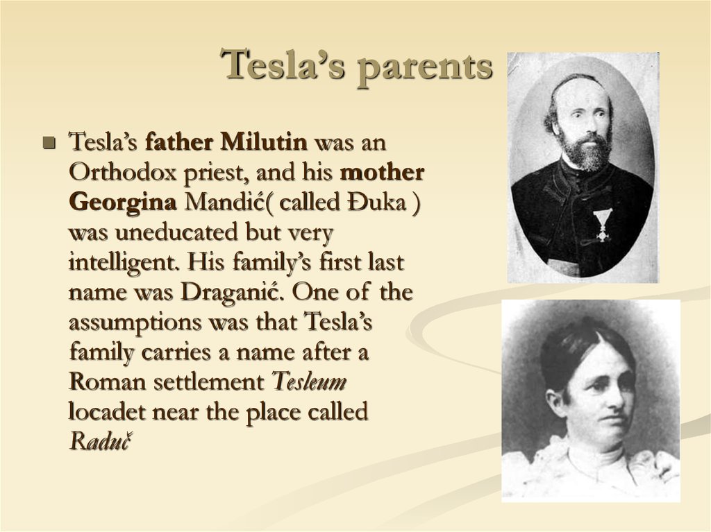 Nikola Tesla Family Photo