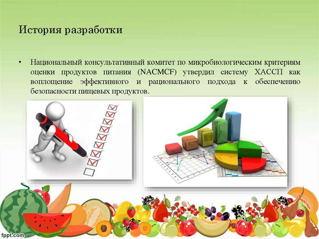 История разработки по. Критерии оценки рационального питания. История возникновения ХАССП. История разработки. Картинки для презентации анализ продуктов.