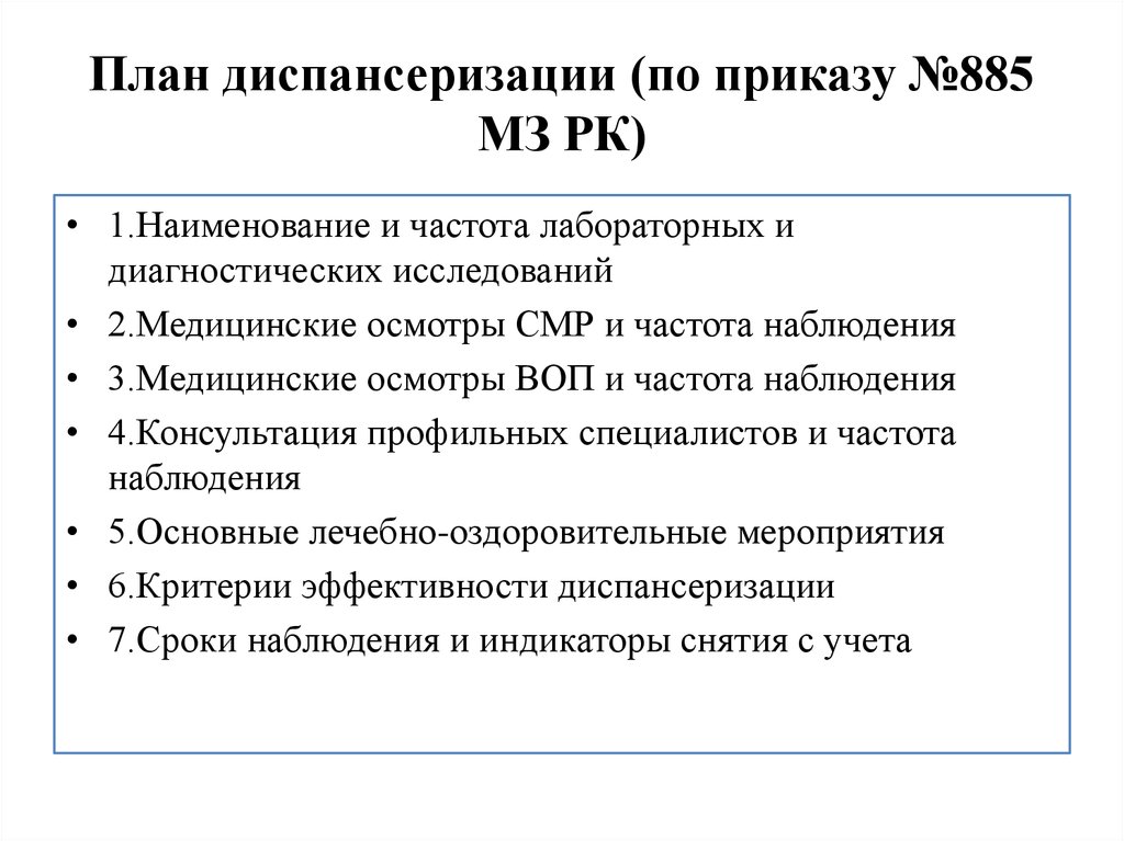 Схема диспансеризации для пациента с хроническим пиелонефритом