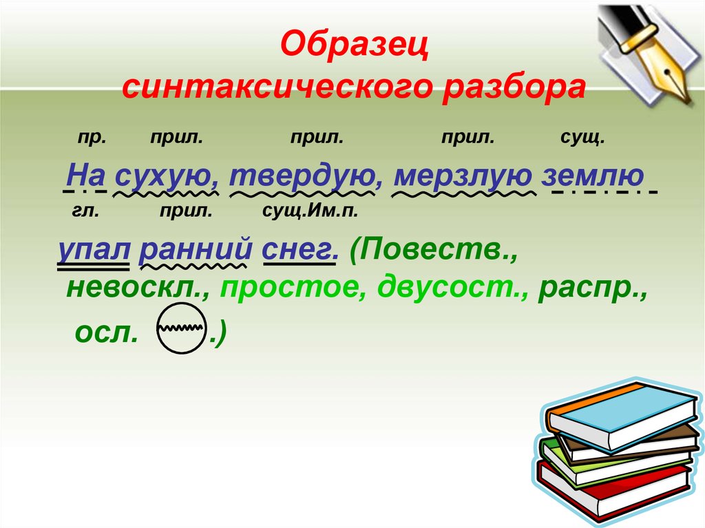 Что такое синтаксический разбор предложения 3 класс образец русский язык