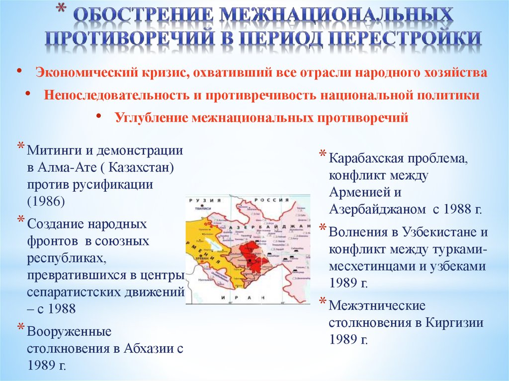 Межнациональные отношения в период перестройки