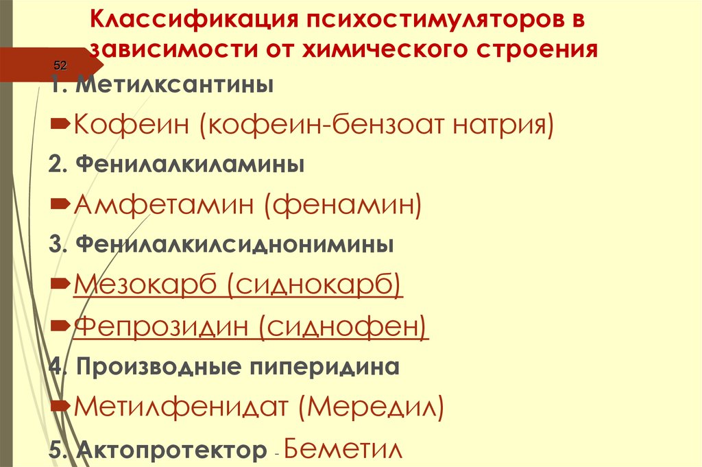 Психостимуляторы классификация