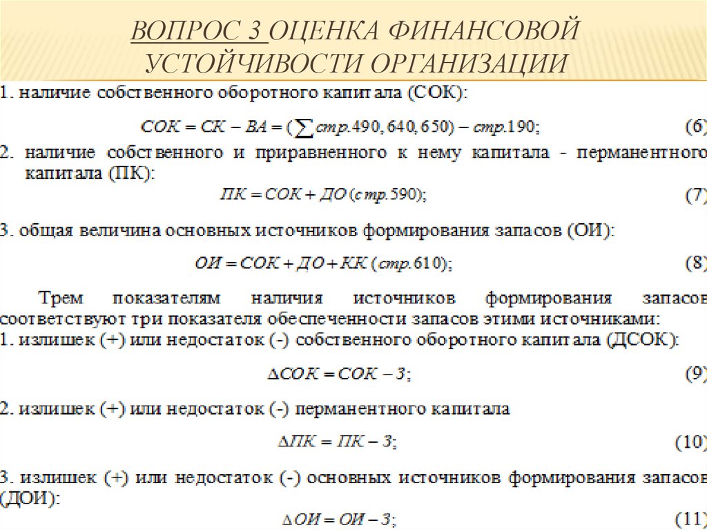 Излишек источников собственных оборотных средств