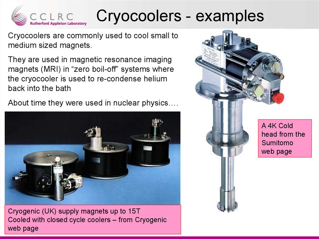 Cryocoolers - examples
