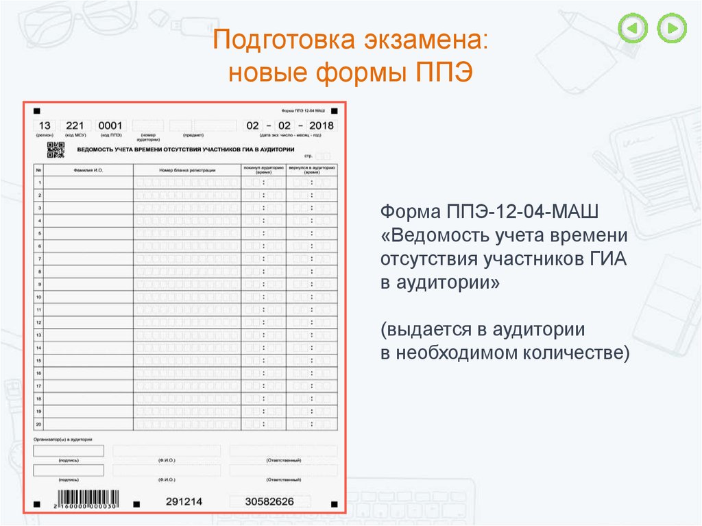 Форма ппэ огэ 12 04 маш