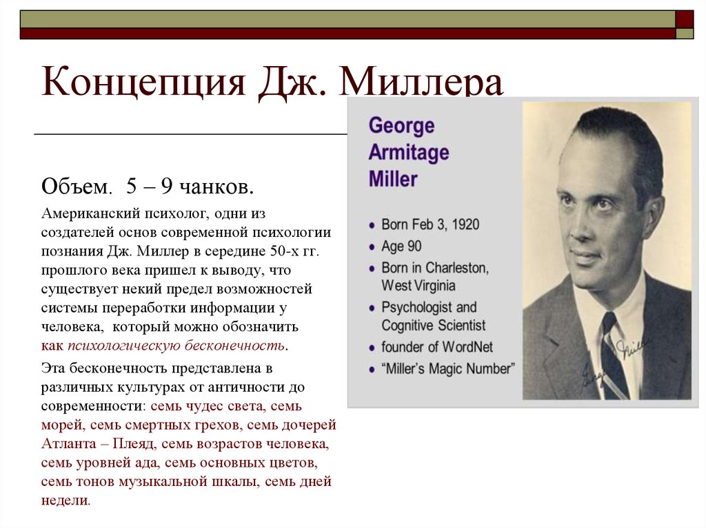 Что значит миллер. Джордж Миллер психолог. Джордж Миллер (1920—2012. Джордж Миллер когнитивная психология. Джордж Армитаж Миллер психолог.