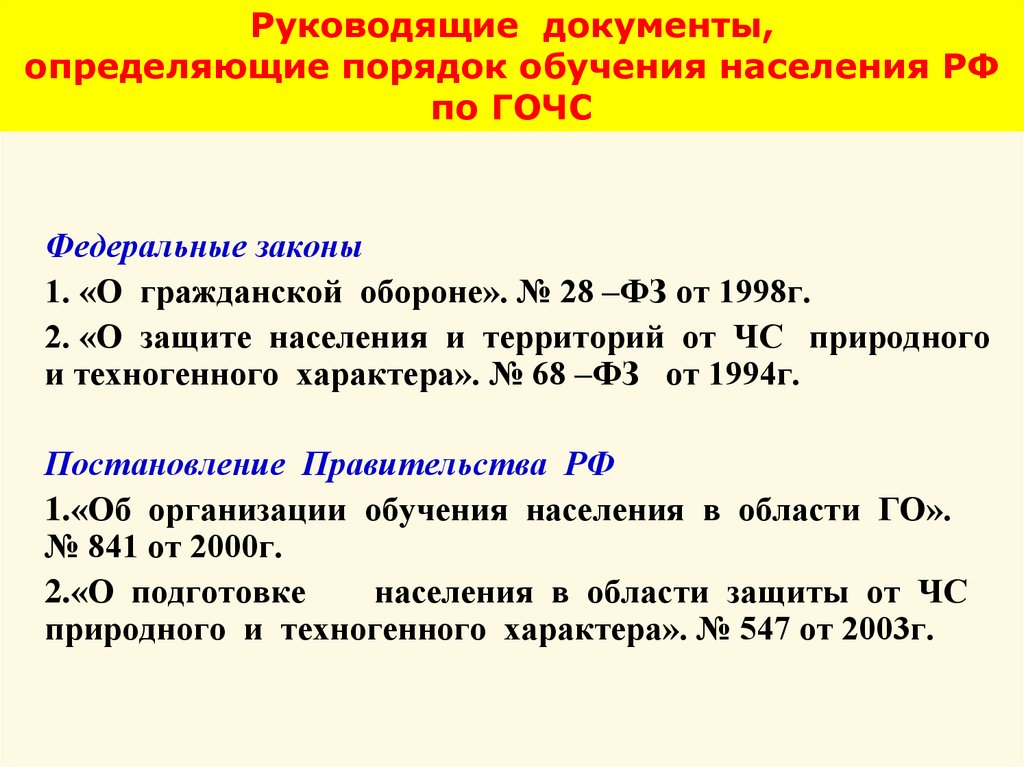 Руководящие документы это. Руководящие документы в области гражданской обороны. Документы определяющие вопросы обучения населения в. Какой документ определяет сроки обучения населения в области го..