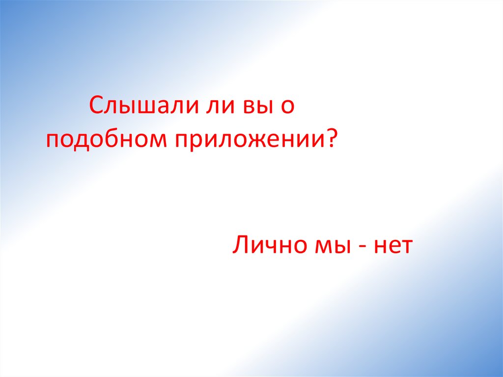 Слышали ли вы о подобном приложении?