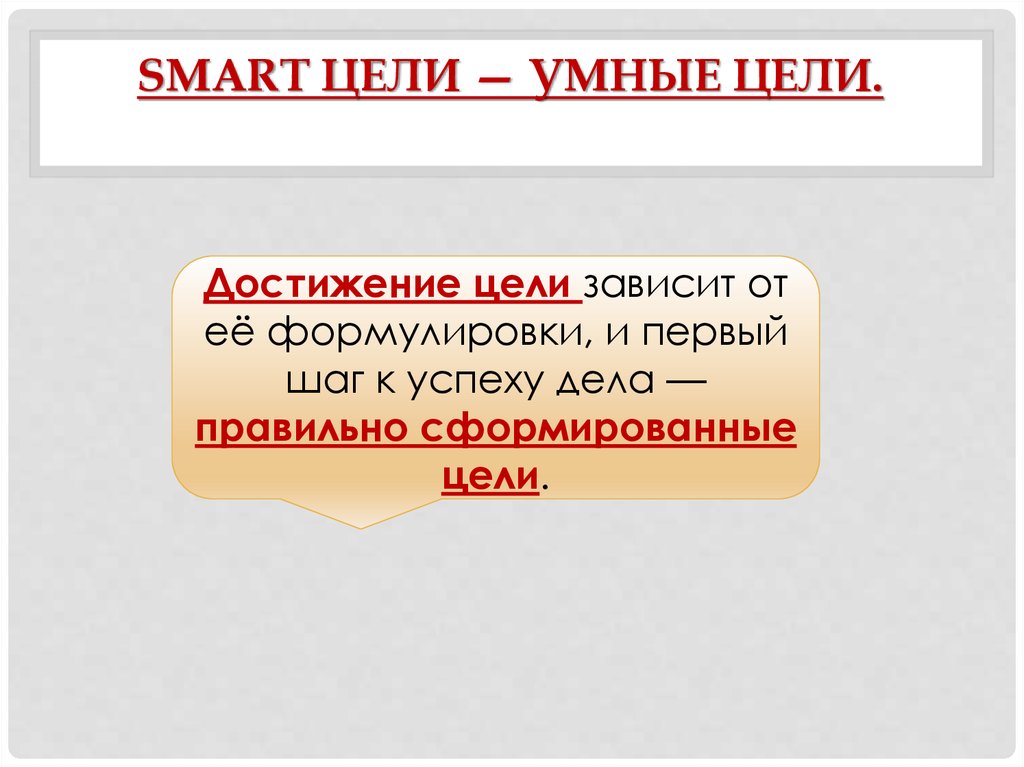 Презентация smart цели