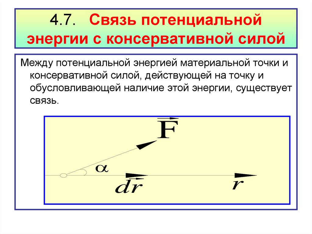 Связь потенциальной энергии