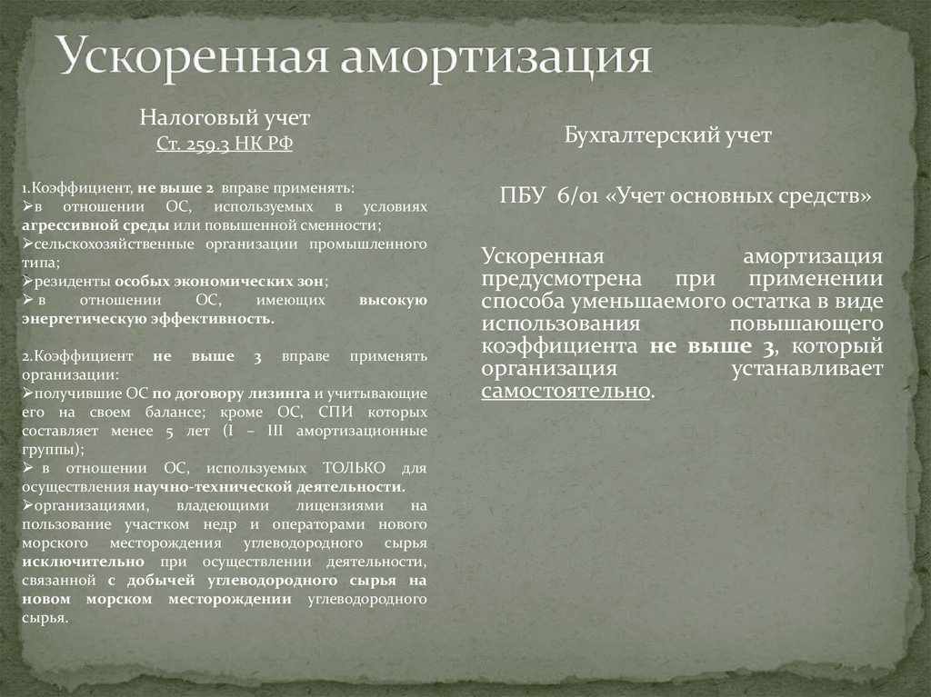 Схема ускоренной амортизации в отличие от простой