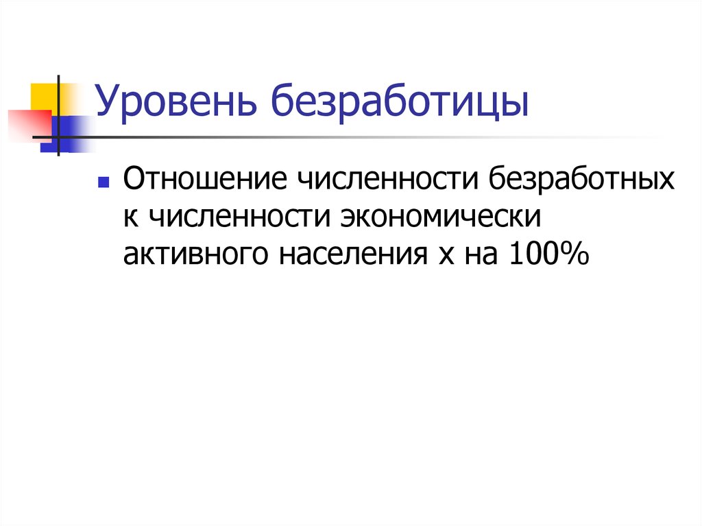 Уровень безработицы это отношение числа безработных