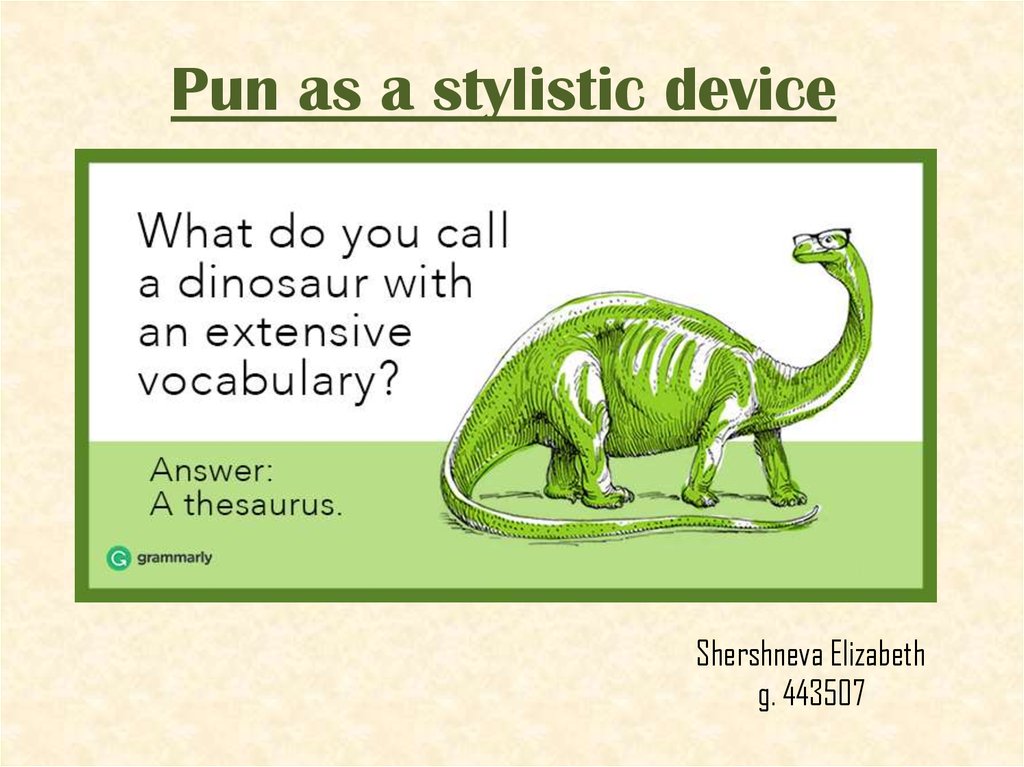 Pun As A Stylistic Device Online Presentation