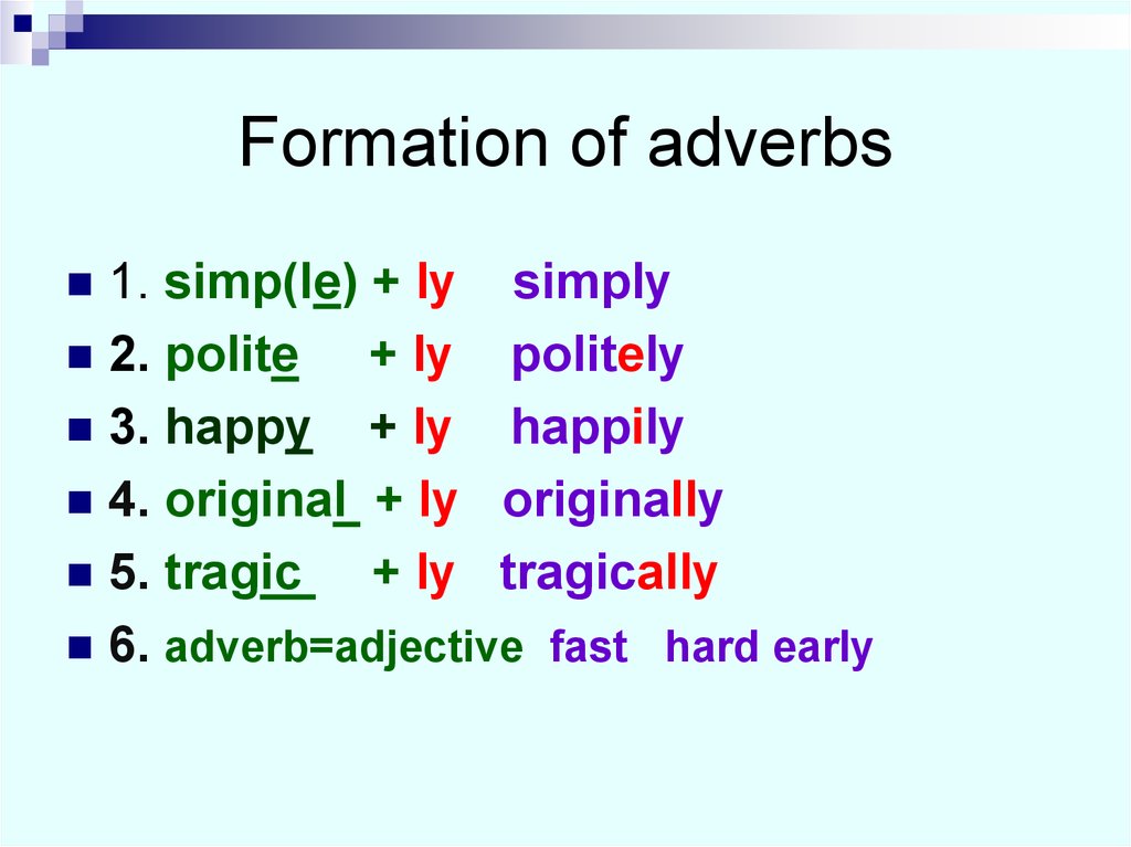 4 the adjective the adverb. Образование наречий в английском языке упражнения. Adverbs in English правило. Образование наречий в английском упражнения. Adverbs of manner правило.