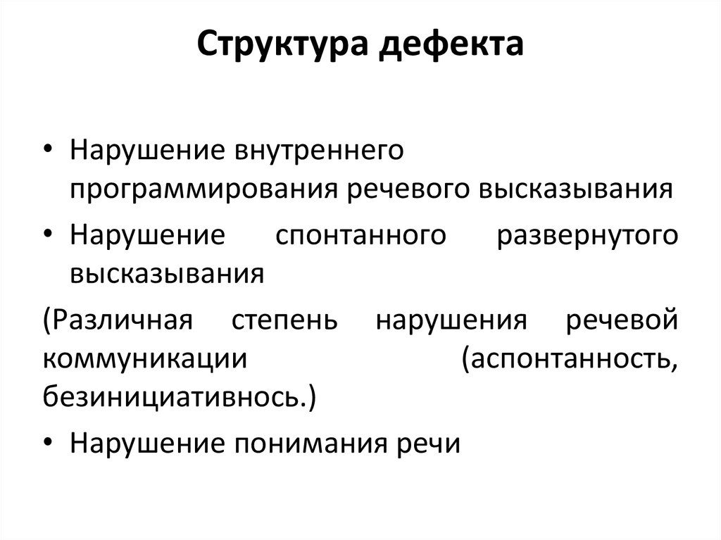 Структура дефекта